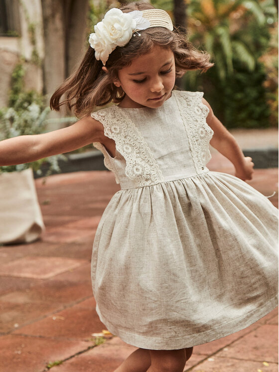 Mayoral Mayoral Літня сукня 3910 Бежевий Regular Fit
