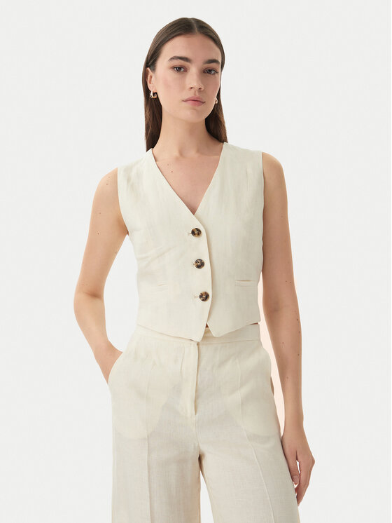 Marella Marella Жилетка за костюм Veranda 2615151032 Екрю Regular Fit