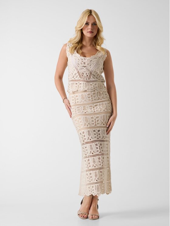 Guess Guess Spódnica mini 182448 Beżowy Classic Fit