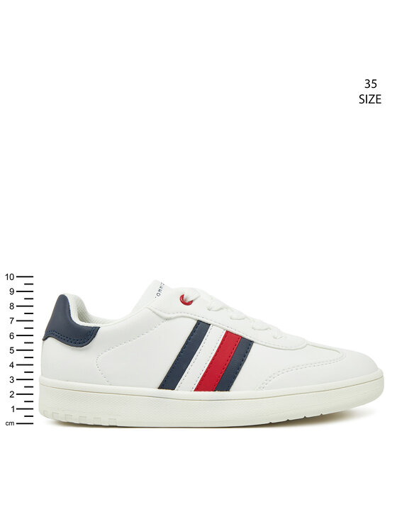 Tommy Hilfiger Tommy Hilfiger Laisvalaikio batai Stripe Low Cut Lace-Up Sneaker T3X9-33850-1355 S Balta