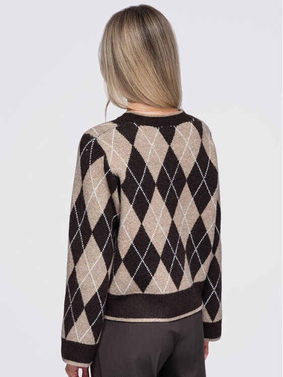 Ombre Ombre Kardigan OW-SW-E0035 Hnědá Regular Fit