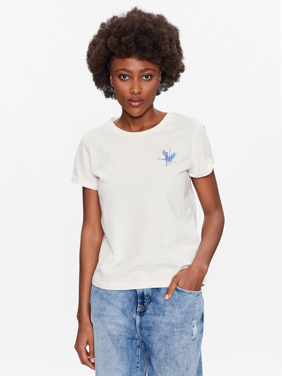 Mustang Tricou Alina 1013401 Écru Regular Fit