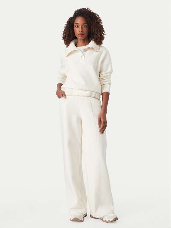 Guess Guess Spodnie dresowe W6YB31 K5319 Kremowy Wide Leg