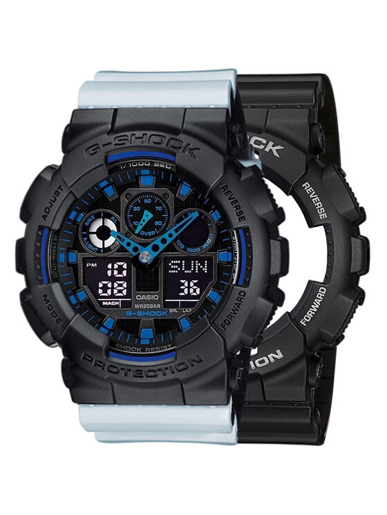 Casio Casio Zegarek SET GA-100-1A2ER + BEZEL 10358741 + PASEK 10527469 Biały