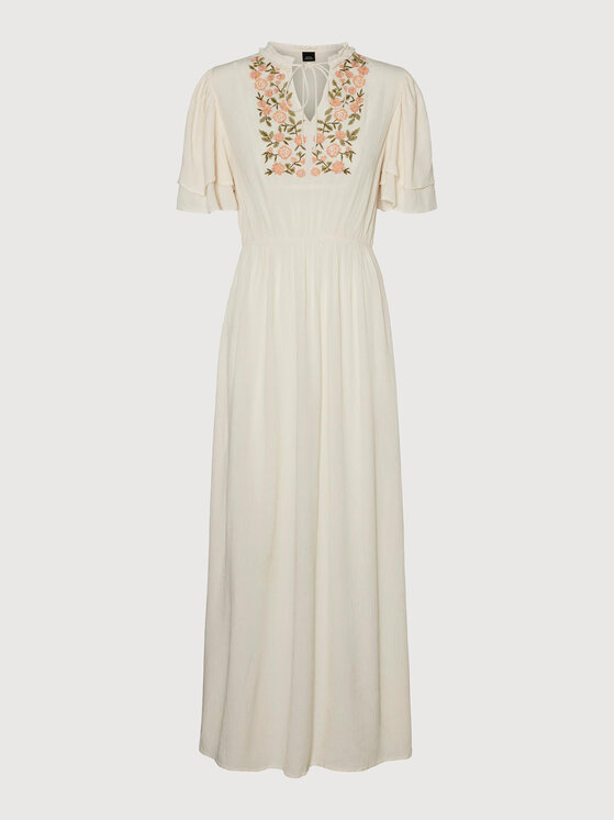 Vero Moda Vero Moda Φόρεμα καλοκαιρινό Gina 10277291 Εκρού Regular Fit