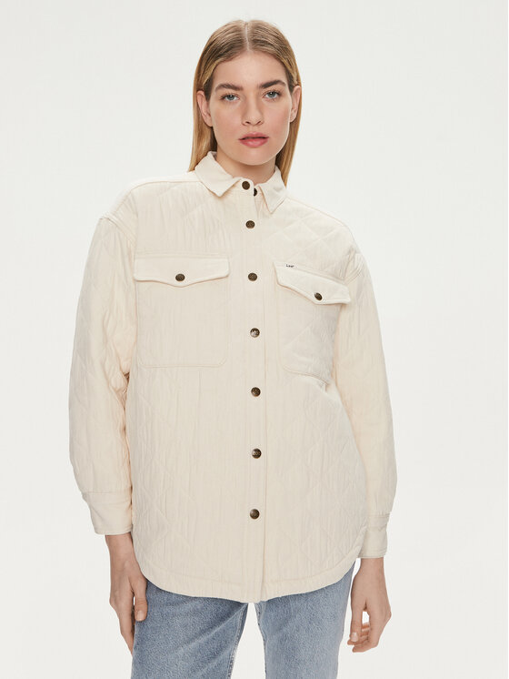 Lee Prechodná bunda 112351125 Écru Relaxed Fit