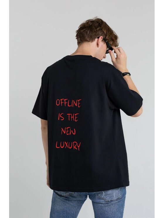 Chiara Wear Chiara Wear T-Shirt T-shirt bawełna z recyklingu oversize OFFLINE Czarny Oversize