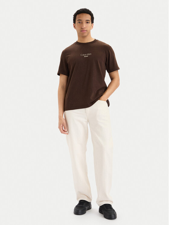 Calvin Klein Jeans Calvin Klein Jeans Tricou LV04RB824G Maro închis Regular Fit