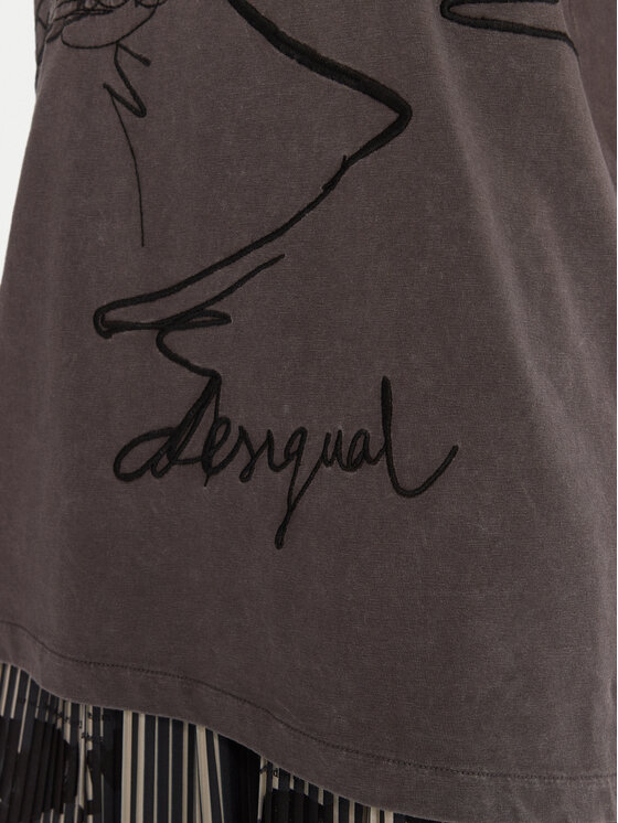 Desigual Desigual T-shirt Budapest 25WWTK47 Siva Regular Fit