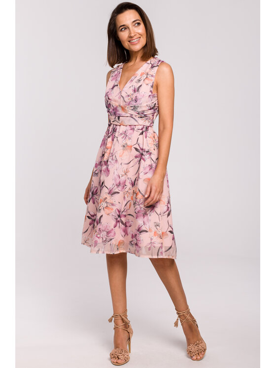 Stylove Každodenné šaty S225 Ružová Regular Fit