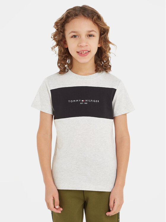 Tommy Hilfiger Tricou Colorblock KB0KB08552 M Gri Regular Fit