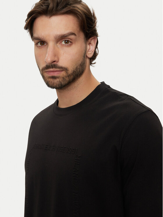 Armani Exchange Armani Exchange T-krekls 6DZTLN ZJ9JZ 1200 Melns Regular Fit