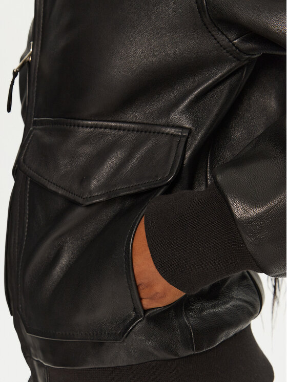 Serge Pariente Serge Pariente Giacca di pelle Romane Nero Regular Fit