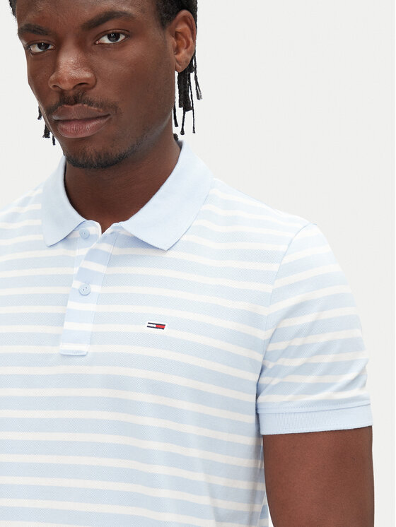 Tommy Jeans Tommy Jeans Tricou polo DM0DM20676 Albastru celest Slim Fit