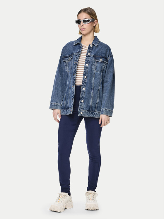 Pieces Pieces Jeans pajkice 17080560 Mornarsko modra Skinny Fit