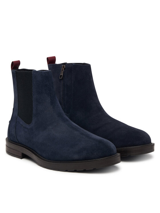 Tommy Hilfiger Tommy Hilfiger Боти Cleated Hilifger Suede Boot FM0FM05961 Тъмносин