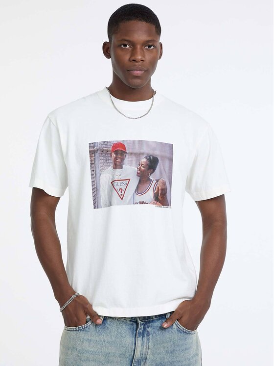 Guess Jeans Guess Jeans T-Shirt 180059 Biały Classic Fit