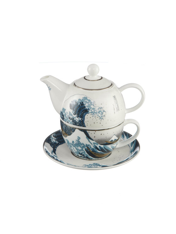 Goebel Goebel Zestaw do herbaty Katushika Hokusai - Wielka fala Niebieski