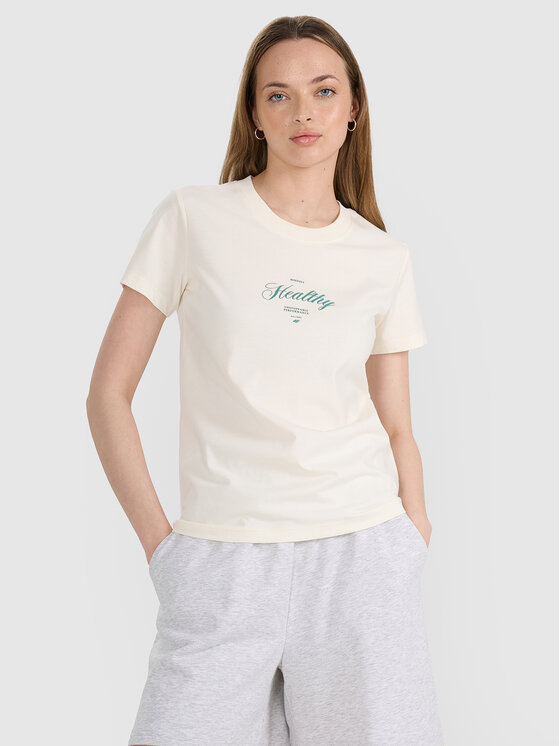 4F 4F T-Shirt MIDSHOP TEXTILE Biały Regular Fit