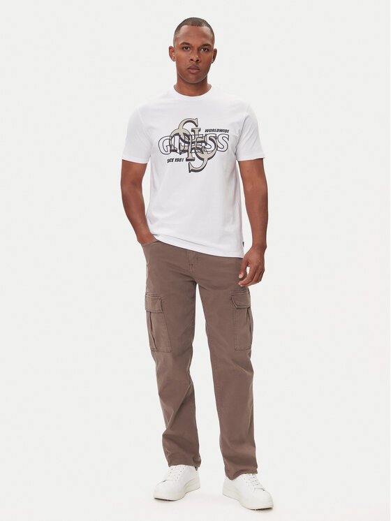 Guess Guess Tričko M5BI72 I3Z14 Biela Slim Fit