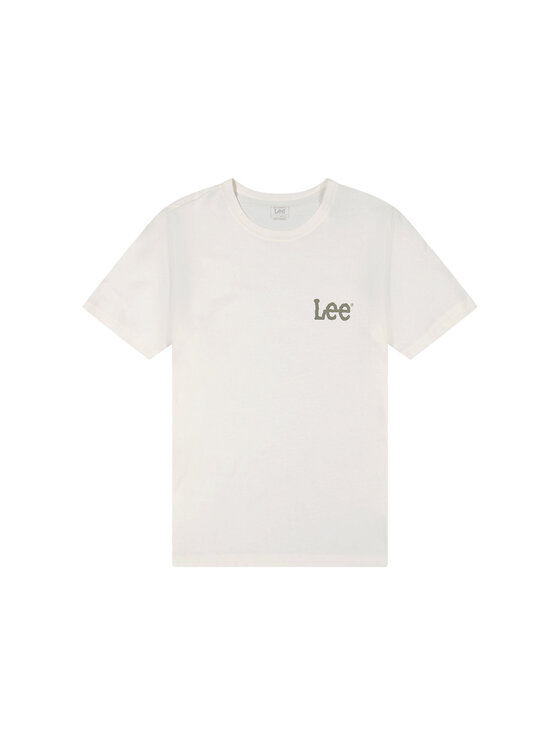 Lee Lee T-shirt MEDIUM WOBBLY TEE Bianco Regular Fit