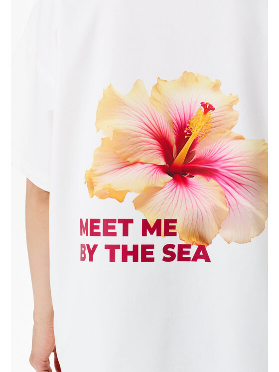 Mirons Mirons T-Shirt Print Biały Regular Fit