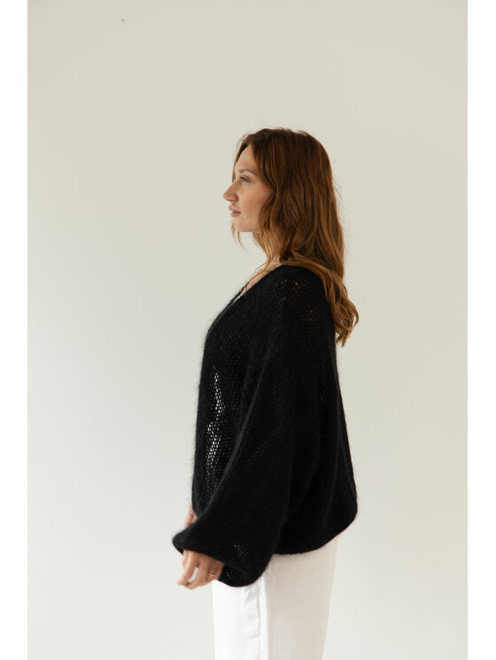 Fobya Fobya Kardigan F3038 Czarny Basic Fit