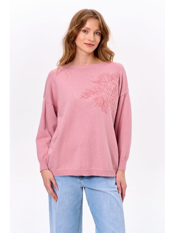 blue shadow blue shadow Sweter Winter Różowy Regular Fit