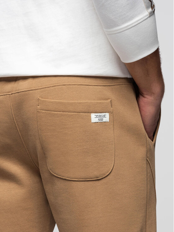 Ombre Ombre Teplákové kalhoty OM-PABS-0305 Hnědá Regular Fit