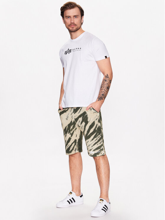 Alpha Industries Alpha Industries Szorty sportowe Tie Dye 106361 Zielony Regular Fit