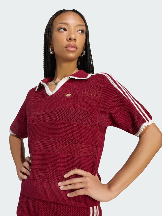 adidas adidas Polo 167786 Czerwony ciemny Regular Fit