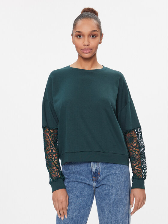 Vila Vila Majica dugih rukava 14089888 Zelena Relaxed Fit