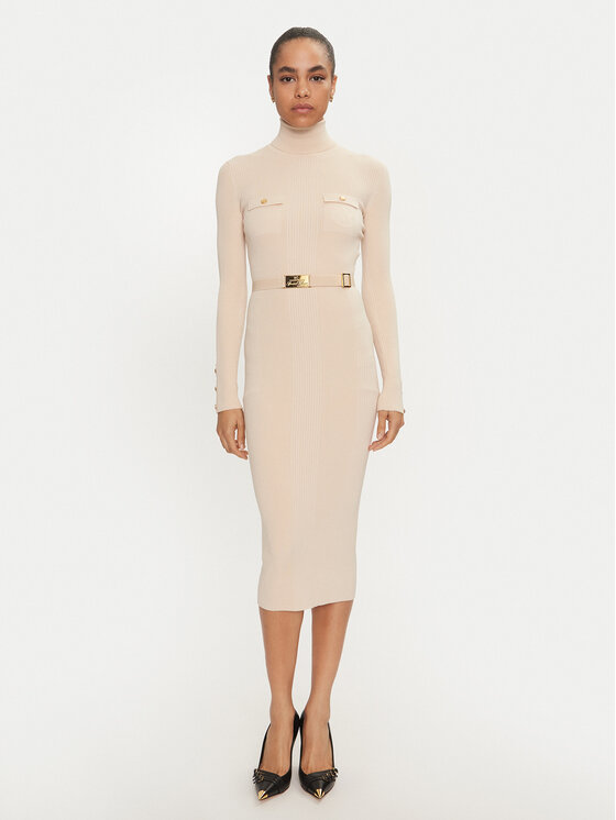 Elisabetta Franchi Elisabetta Franchi Φόρεμα υφασμάτινο AM-25B-46E2-V440 Εκρού Slim Fit