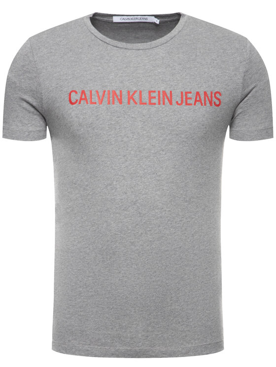 Calvin Klein Jeans Calvin Klein Jeans Marškinėliai Institutional J30J307856 Pilka Regular Fit