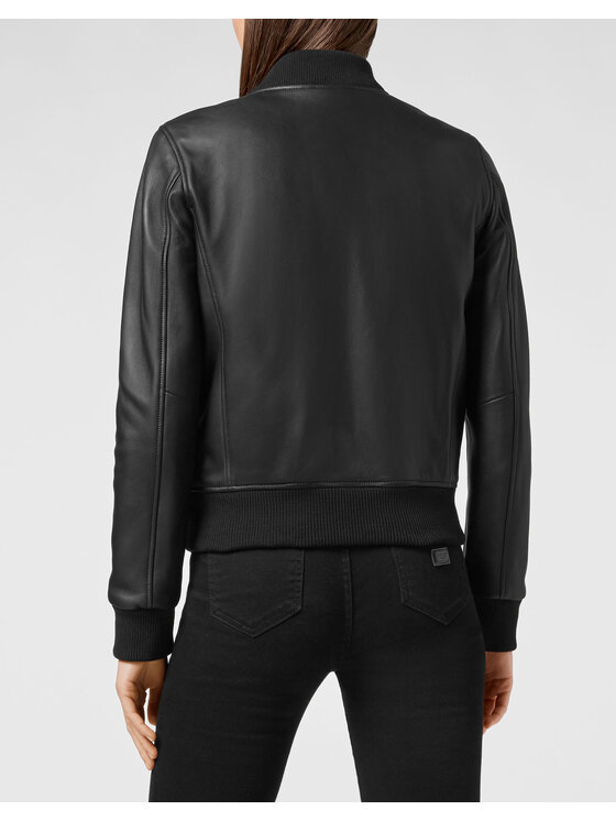 PHILIPP PLEIN PHILIPP PLEIN Giacca di pelle 2803 Nero Slim Fit