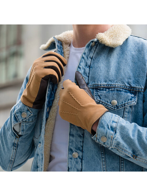 napo gloves napo gloves Rękawiczki Męskie napoSUEDE (brązowy/jasny brązowy) M Brązowy