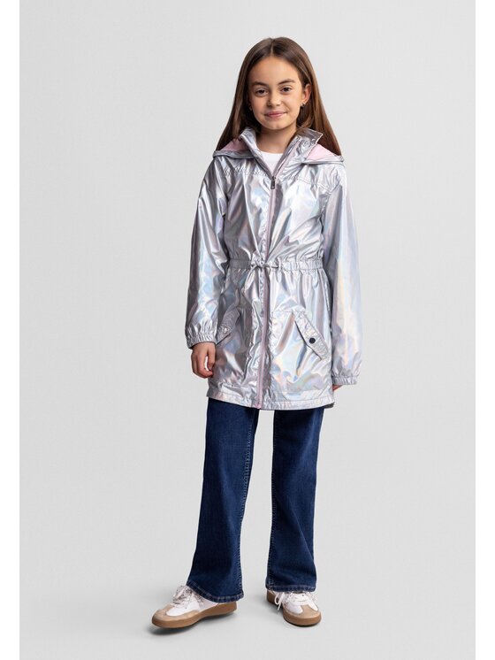 minoti minoti Kurtka przeciwdeszczowa 18COAT22 Srebrny Regular Fit