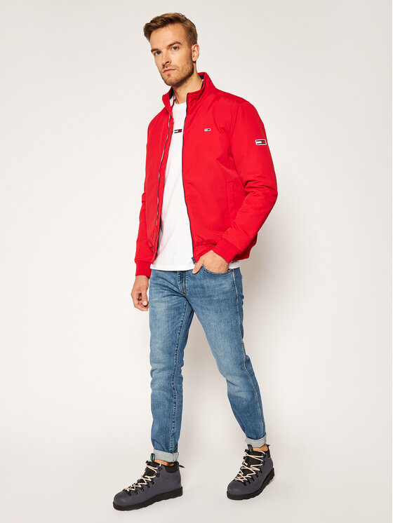 Tommy Jeans Giacca di transizione Essential DM0DM08462 Rosso Regular Fit •  Modivo.it