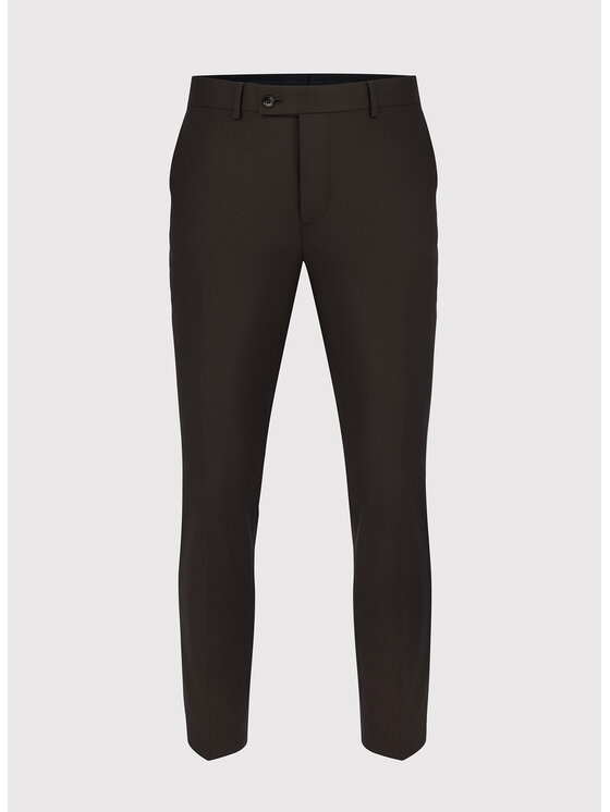 Pako Lorente Pako Lorente Spodnie garniturowe P24SF-6G-021 Brązowy Slim Fit