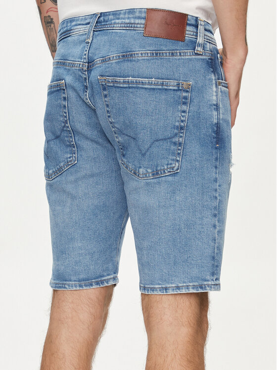 Pepe Jeans Pepe Jeans Szorty jeansowe Taper Short PM801084RH7 Niebieski Regular Fit