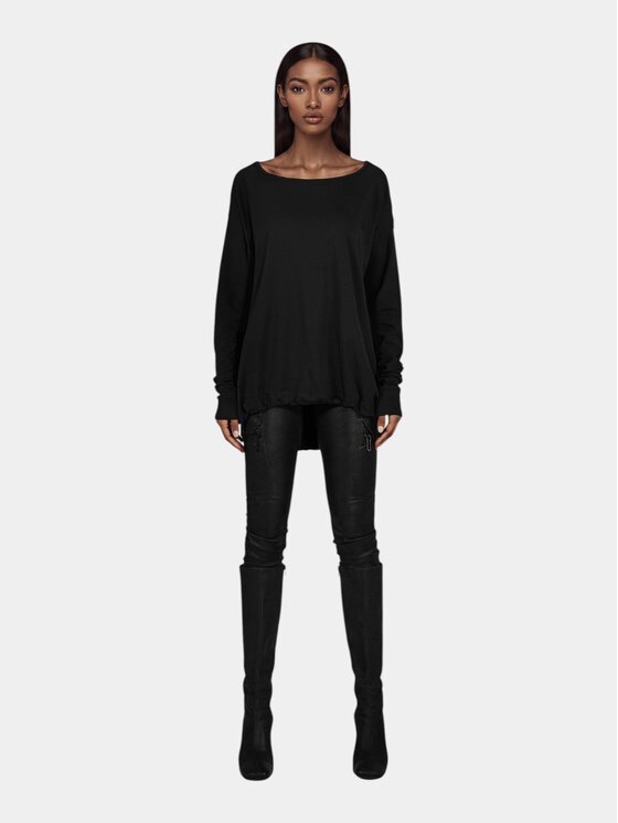 MADE BY SOCIETY MADE BY SOCIETY T-Shirt TRICOU SIDE FALL - T27831 Czarny Basic Fit