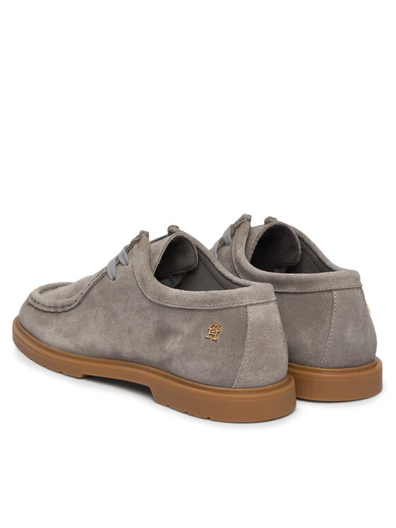 Tommy Hilfiger Tommy Hilfiger Félcipő Lightweight Suede Apron Toe FW0FW09262 Szürke