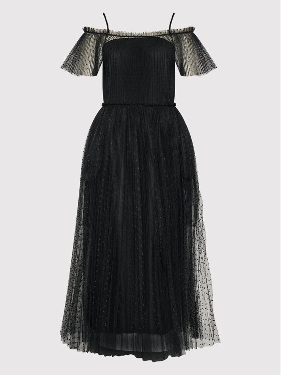 Red Valentino Red Valentino Коктейлна рокля XR0VAEA5 Черен Regular Fit