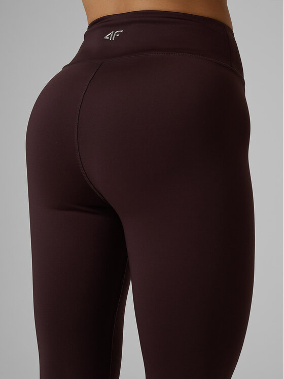 4F 4F Legginsy EVERYWEAR Brązowy ciemny Slim Fit
