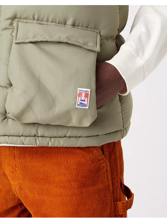 Wrangler Wrangler Gilet PUFFER VEST CASEY JONES Verde Regular Fit