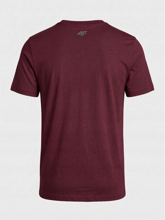 4F 4F T-Shirt Z-TTSHM3948-3-D Bordowy Regular Fit