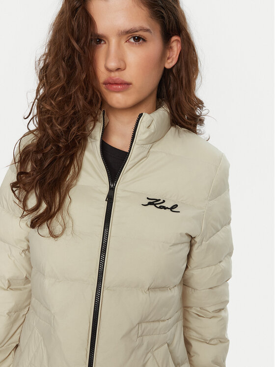 KARL LAGERFELD KARL LAGERFELD Vatovaná bunda 246W1513 Béžová Slim Fit