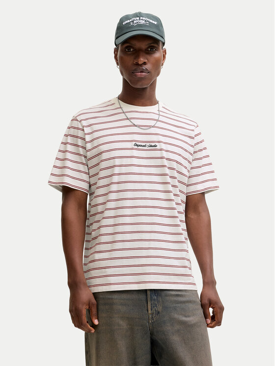 Jack & Jones Tricou Norrebro Stripe 12291021 Écru Regular Fit