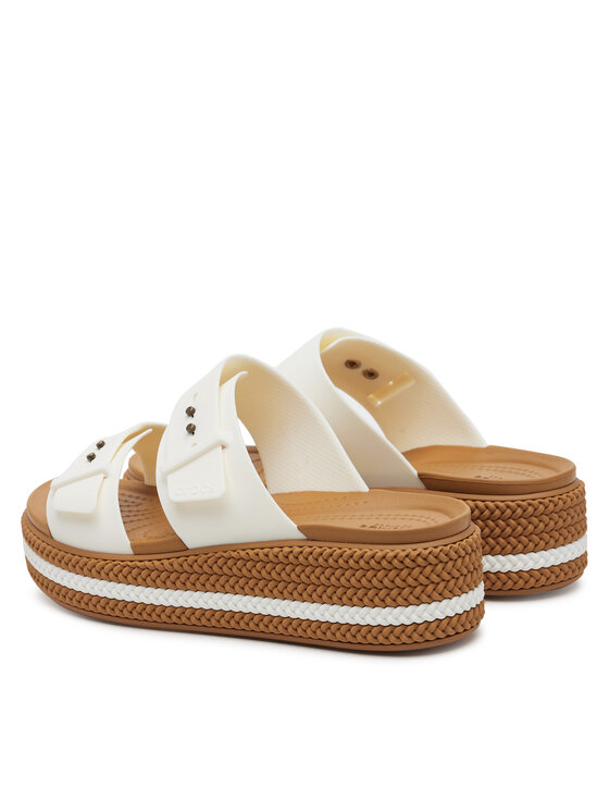 Crocs Crocs Şlapi Brooklyn Woven Buckle 209978 Alb