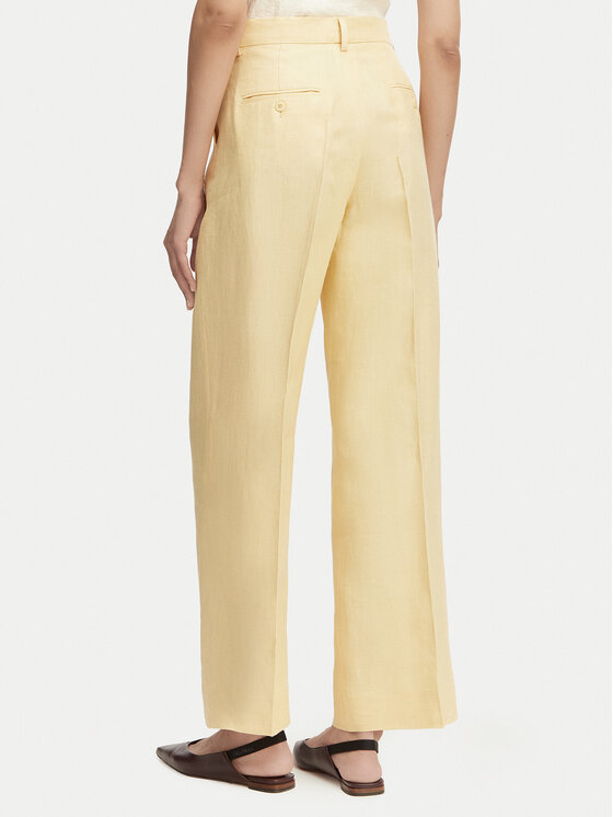 Weekend Max Mara Weekend Max Mara Medžiaginės kelnės Malizia 2615131112 Geltona Straight Fit